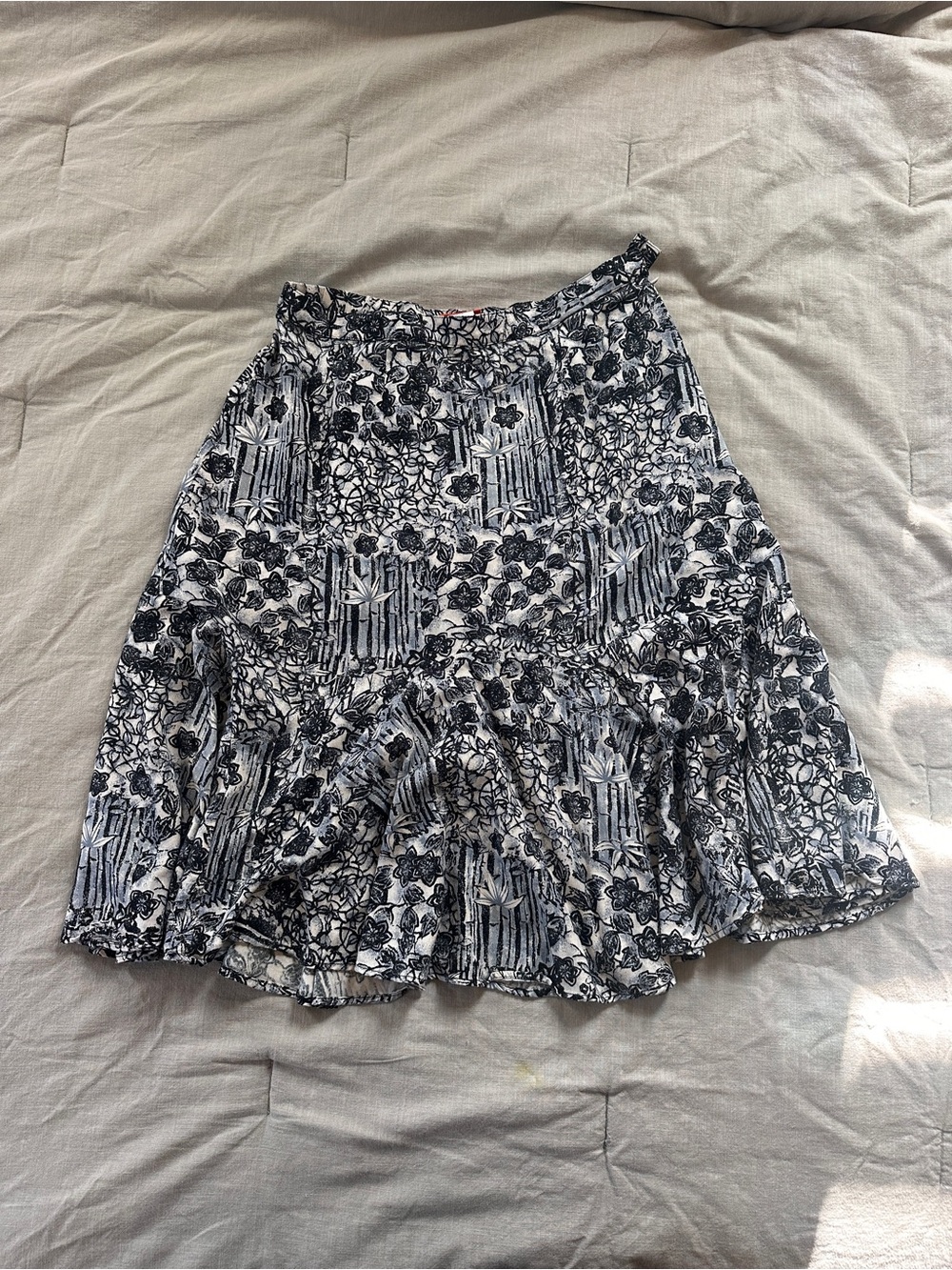 Floral Flared Midi Skirt